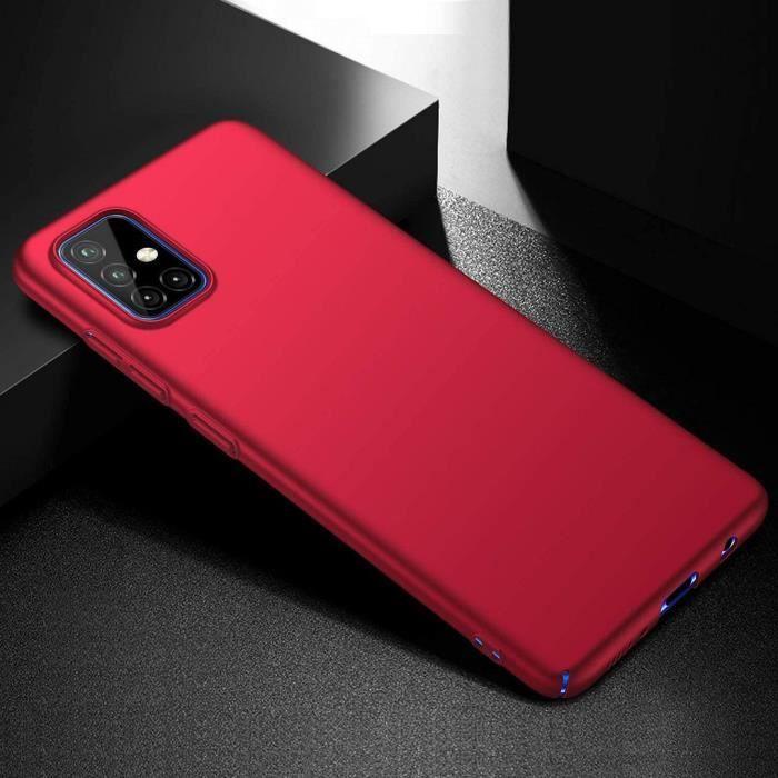 Coque de Protection - PROSHOP - pour Samsung Galaxy A51 - Souple - Rouge - 2 Verres Trempés
