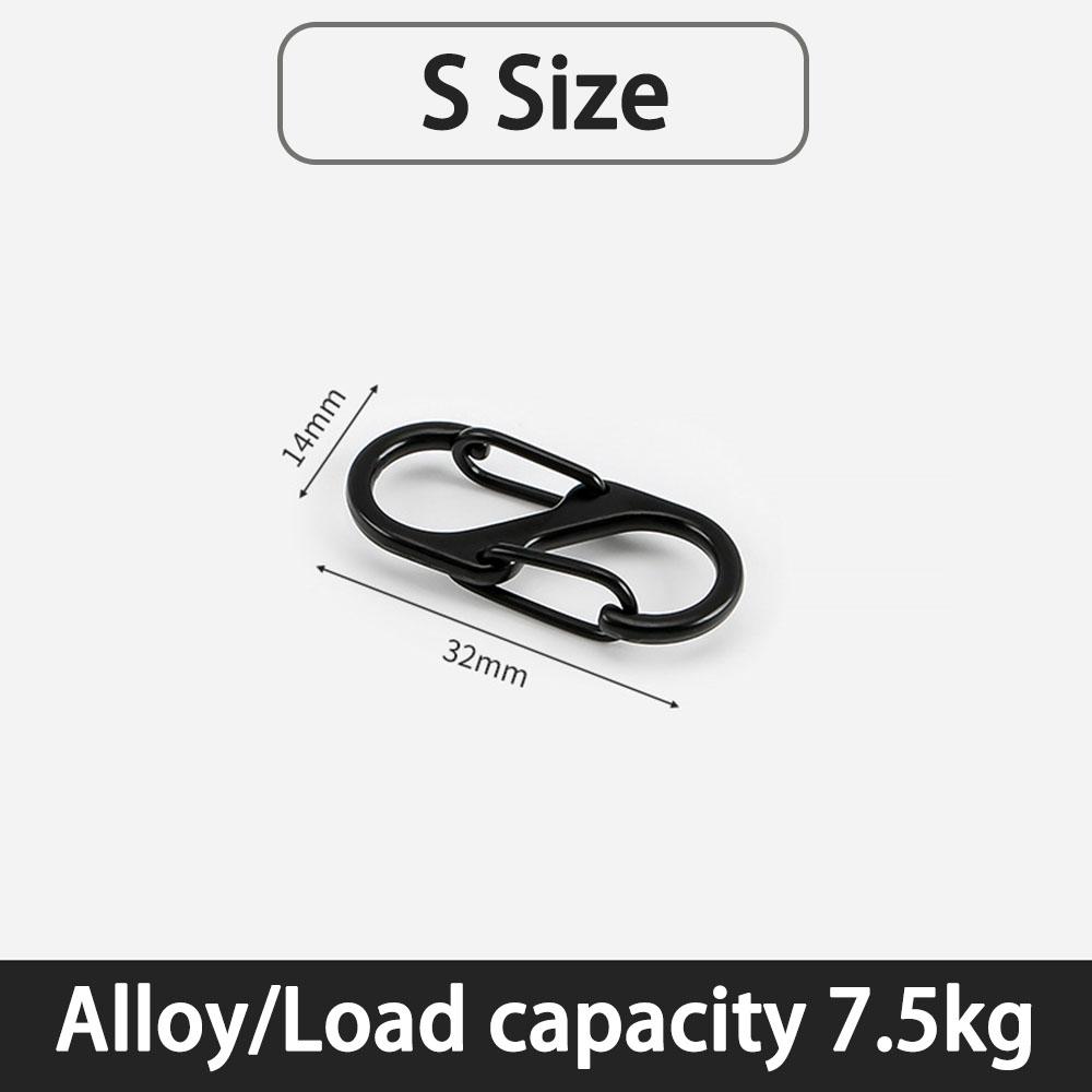 

10/4 ШТ. Пряжки Багатофункціональний S-подібний Карабін 8-подібний Гачок для Рюкзака Брелок Підвісна Пряжка зі Сплаву Практичний, Ідеально для Кемпінгу, Щоденного Використання S-4PCS чорний