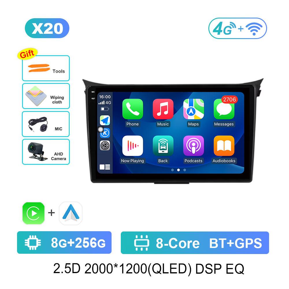 Android 14 Intelligent System WiFi GPS for Hyundai I30 Elantra GT 2012 - 2017 Split Screen 4G BT Car Radio Multimedia Player