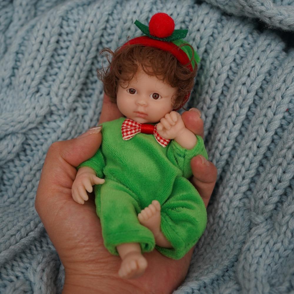 6-Inch Palm Solid Silicone Rebirth Baby Simulation Doll Maddie Dressup Birth Children's Toy Gift