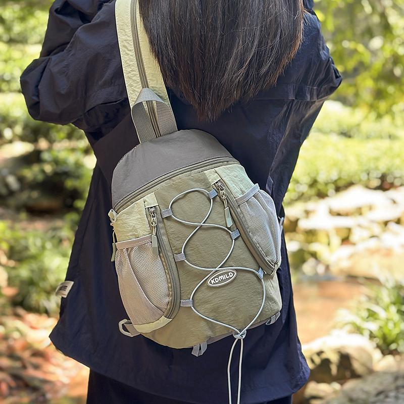 Contrast Color Stitching Backpack Couple's Lightweight Large Capacity Backpack Student Schoolbag