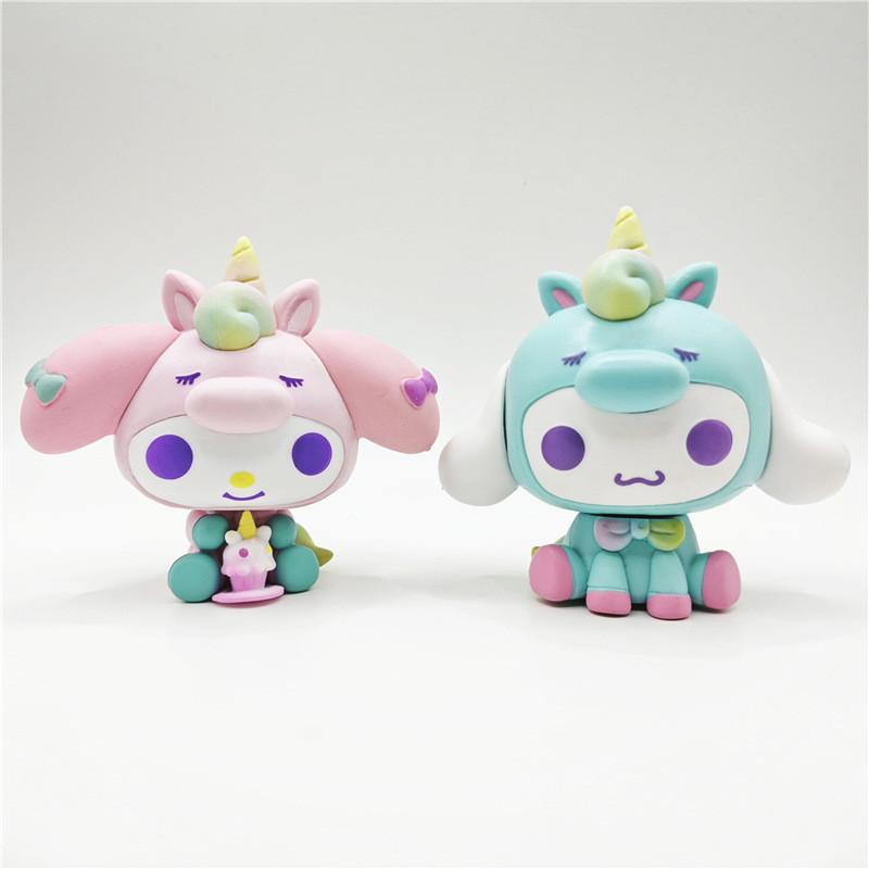 Rainbow Unicorn Sanlio Model Cake Decoration Festival Doll Gift