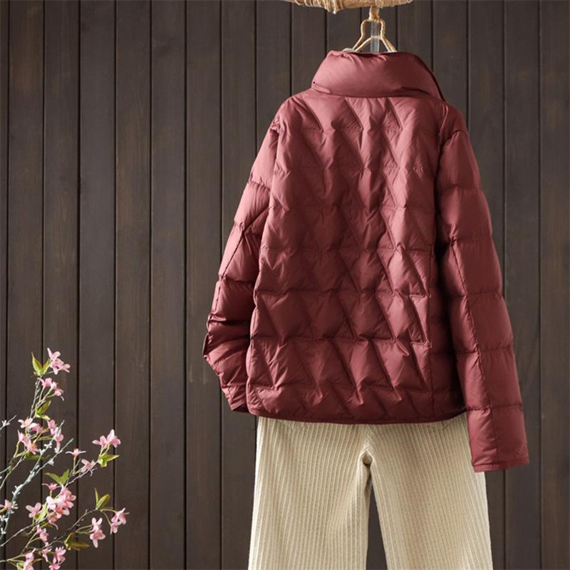 Casual Retro Ethnic Down Jacket Women's Winter Literary and Artistic Buckle To Keep Warm, Small Mother's Shirt Is Trendy