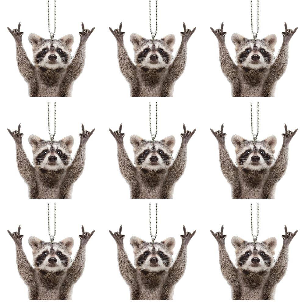 

Подвеска-ключ в виде енота-медведя, акриловый брелок с изображением мультяшного животного, ювелирный аксессуар, подарки