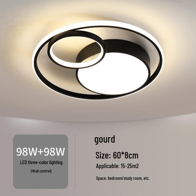 Nordic Modern LED Ceiling Light - Minimalist Black & White Design for Bedroom, Study, or Romantic Settings