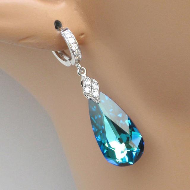 

CAOSHI яркие серьги-подвески с синим кристаллом, женские украшения для вечеринок, нежные дизайнерские аксессуары для женщин, модный подарок на свадьбу для леди