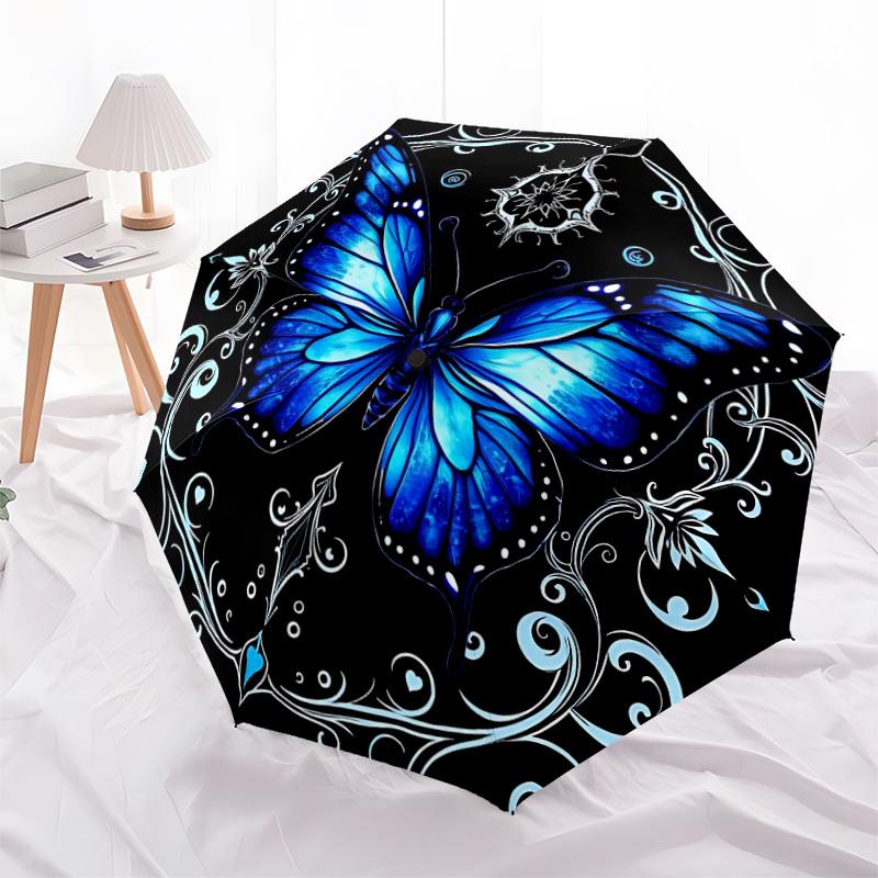 1pc Butterfly Mandala Design Automatic Open/Close Umbrella - Compact Travel Umbrella, Durable Construction, Fashionconscious Yy251208131