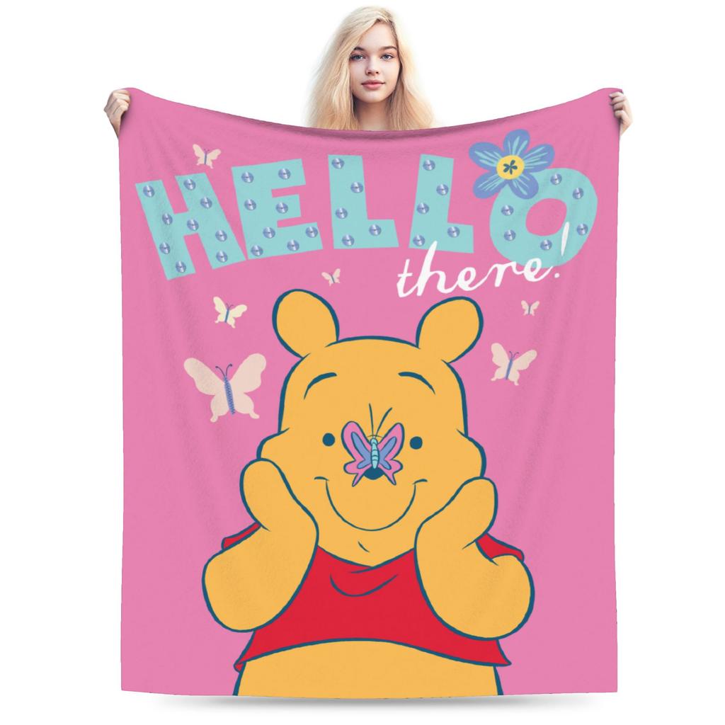Cute Kawaii Blankets Winnie The Pooh Fuzzy Throw Blanket Bedding Couch Personalised Soft Warm Bedspreads