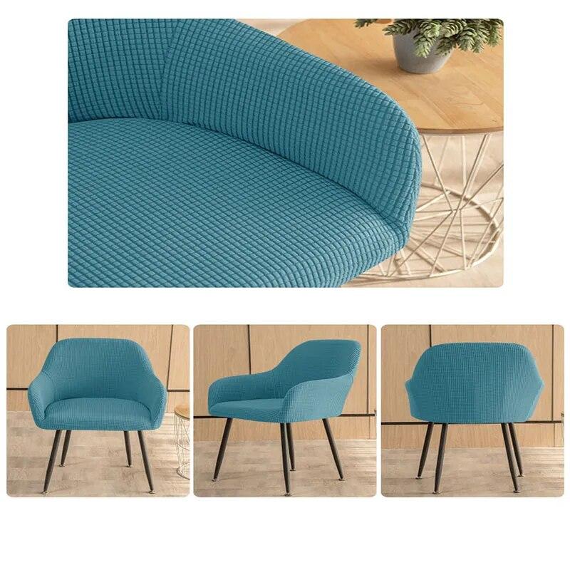 Elastic Curved Dining Chair Cover  High Armrest Chair Cover  All Inclusive  All Season Universal  Shaped Chair Cover