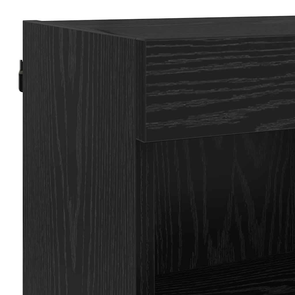 TV Wall Units with LED Lighting 6 pcs Black Oak Effect