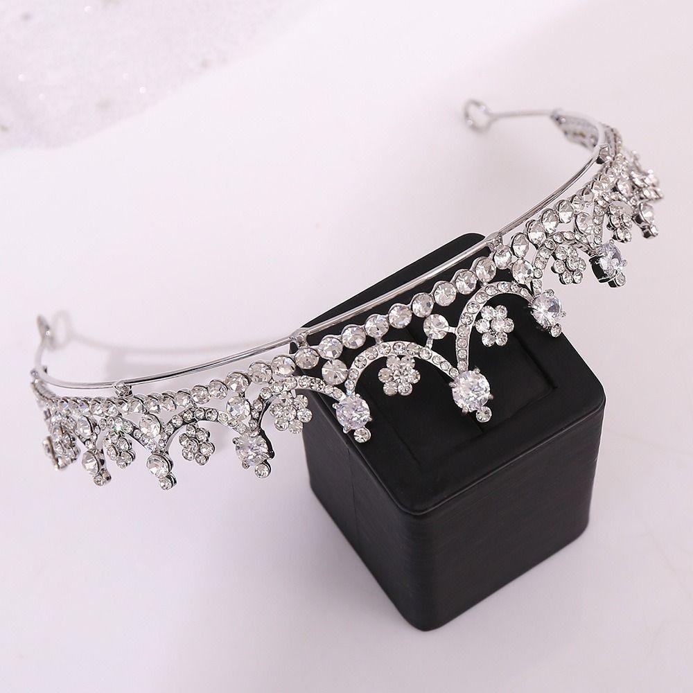 Shiny Crystal Bridal Crown Zircon Princess Tiara Fashion Rhinestone Headband  Girls