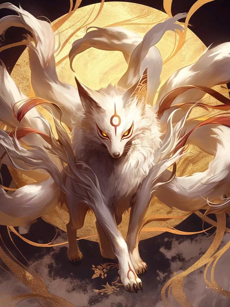 Spirit Fox 5d Diy Full Round Square Diamond Inlay Painting Cross Embroidery Picture Embroidery Newly Arrived Home Decoration