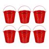 PATIKIL X Small Metal Buckets with Pack of 6 Mini Galvanized Buckets for Party Favors and Red 7" 6.4" Handles, Crafts, Decorations,