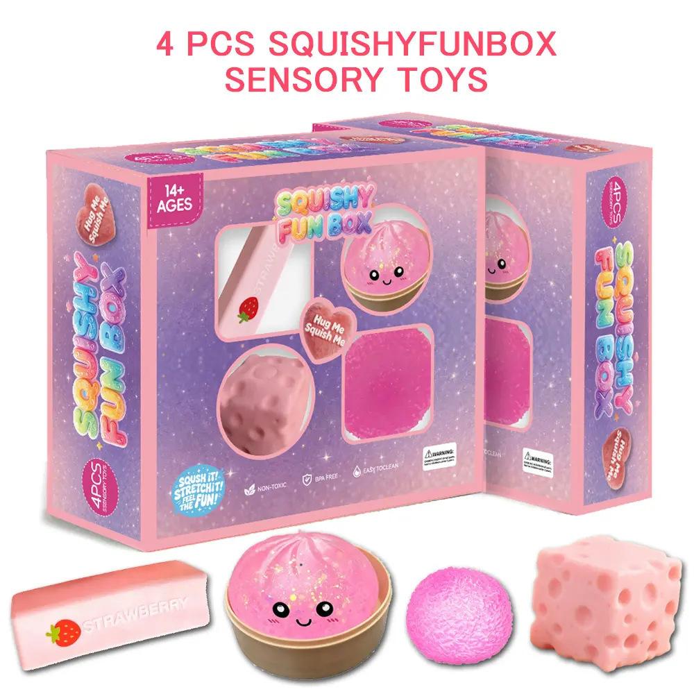 Stress Relief Squishy Toys 8-Piece Boxed Set, Maltose Slow Rising Decompression Toy, Creative Gift for Kids and Adults