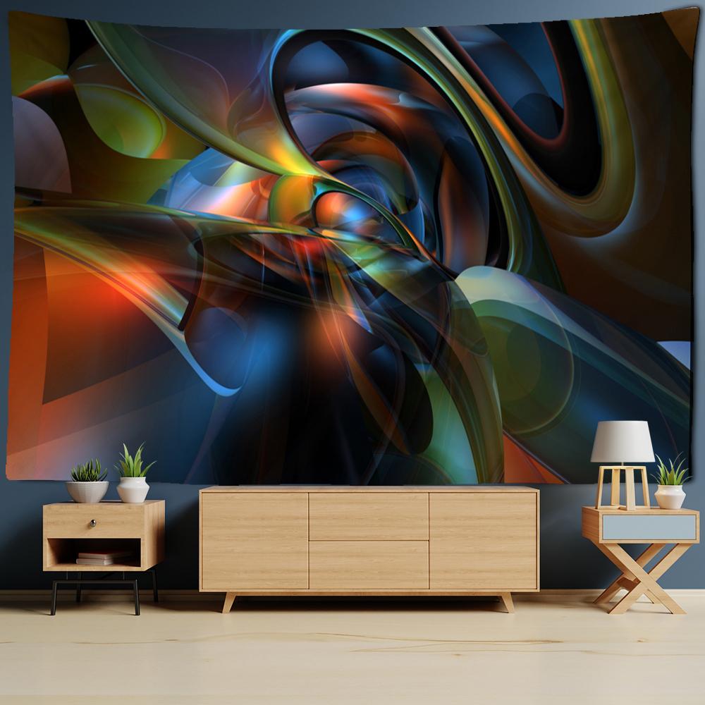 

Трехмерный гобелен с туннелем пространства-времени, настенный гобелен с геометрическими линиями, хиппи, богемный волшебный загадочный декор для гостиной 230x180CM