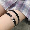 1 Pieza Liguero de Pierna para Mujer Negro Corazón Arnés de Muslo Medias Accesorios Punk Góticos