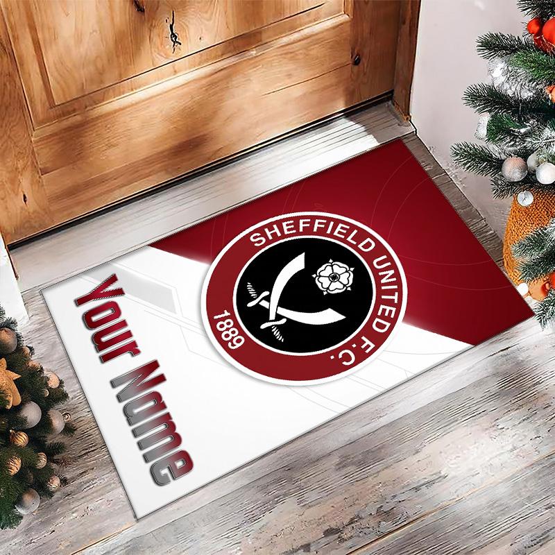 Sheffield United FC Printed Crystal Velvet Rug Non‑Slip Crystal Velvet Carpet For Sofa Bedroom Indoor Home Decoration