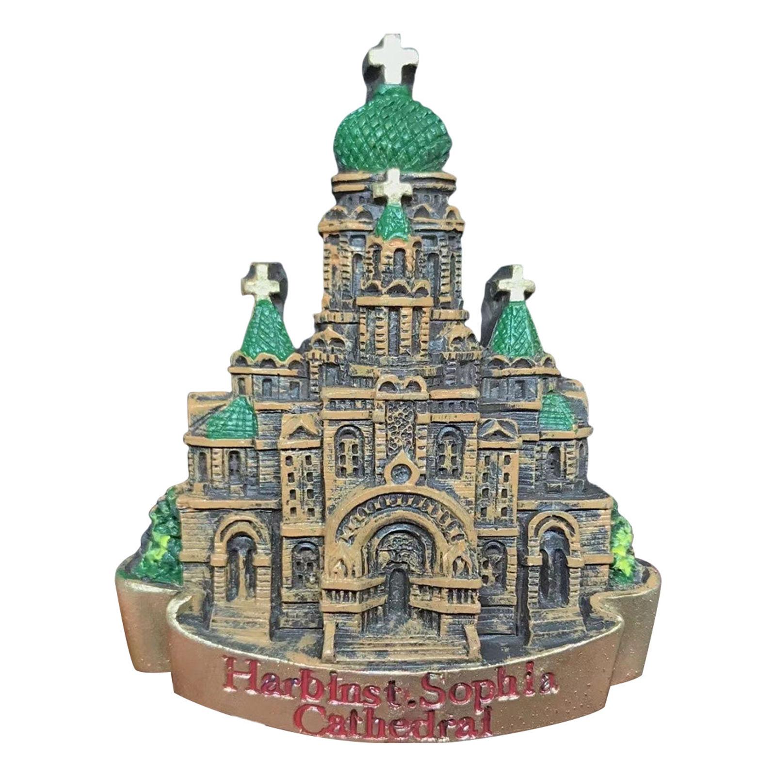 

Artistic Vintage Church Castles Magnets for Fridge or Office Whiteboards Charm 3D Resins Cathedral Refrigerator Sticker 1