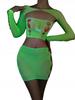 Bodystocking Glowing In The Dark Mesh Lingerie Set Attractive Ladies