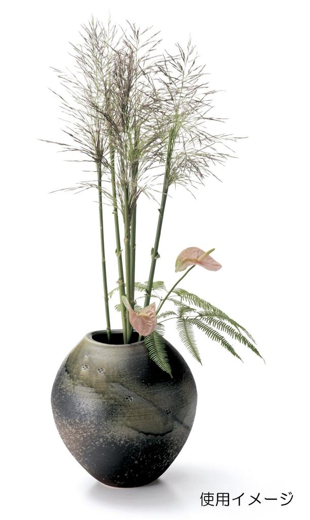 Marui Seito Shigaraki Ware Hechimon Flower Vase, Large, Brown, Ash Glaze, Inka Design, Ceramic, MR-1-2596