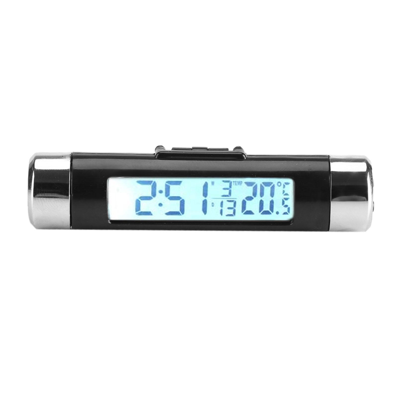 

LCD Thermometer Automotive Digital Backlight Clock Monitor Clip On Truck Car Type 1