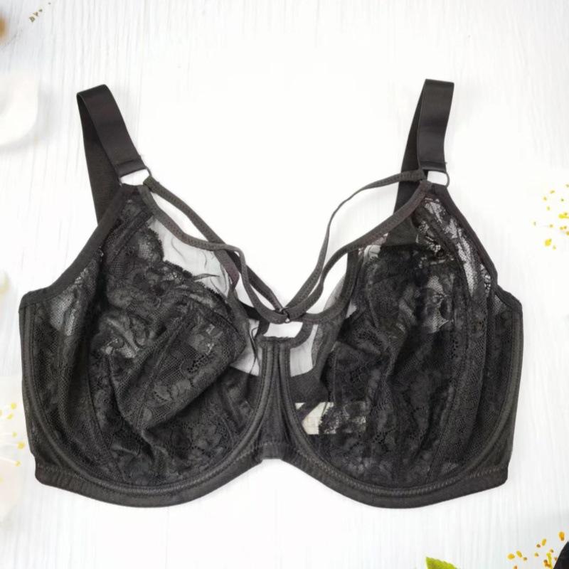Large Breasts Show Small Lace Gathered Large Size Underwear Set Thin Full Cup Fat Girl Bra