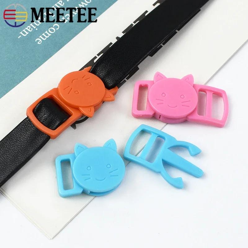 50/100/200Pcs Meetee 10mm Plastic Quick Side Release Buckle Adjustable Safety Clasp Cat Dog Collar Webbing Strap Hook Accessory