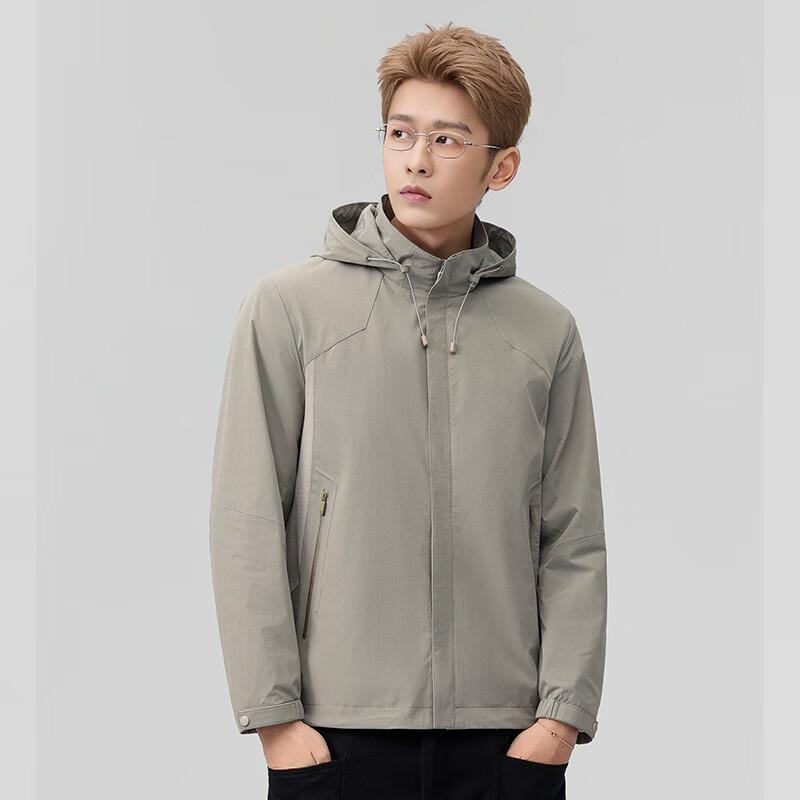 Men's Casual Hooded Jacket with Detachable Hood