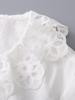 Anti-Wrinkle French Style Lace-Embroidered White Cotton Shirt