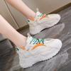 Trendy Design Damenschuhe Frühling und Herbst 2024 Dicke Sohle Erhöhte Casual Mesh Atmungsaktive Farbige Sportschuhe für Damen