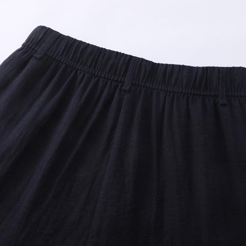 La Chapelle Women's Linen Blend High-Waisted Wide-Leg Pants
