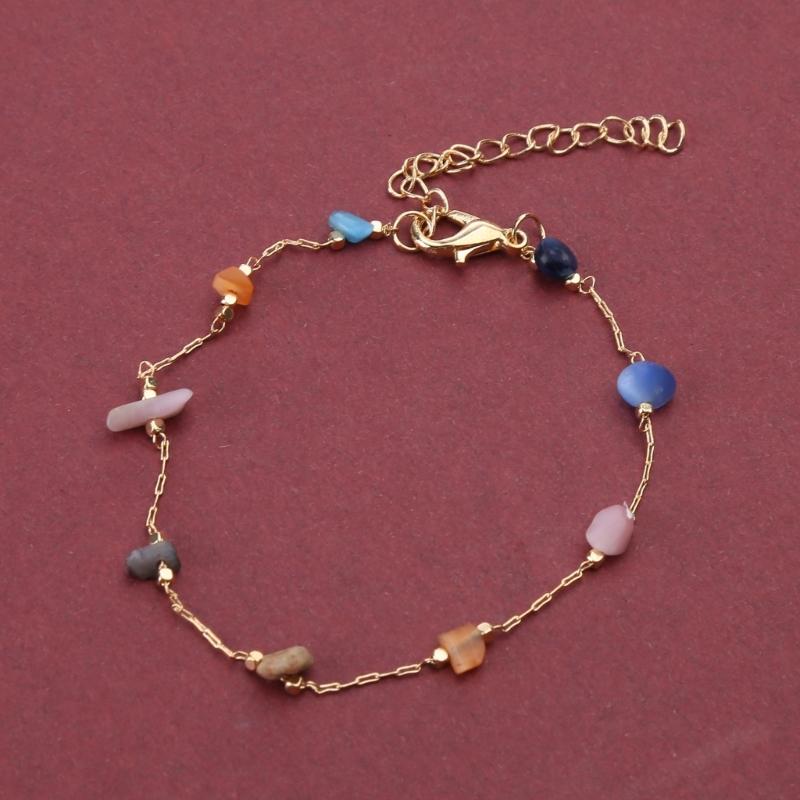 Bohemian Acrylic Bead Charm Necklace Fashion Crystal Irregular Stone Clavicle Chain Bracelets Handmade Jewelry for Women