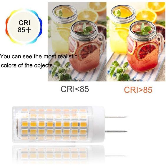 LED GY8.6 Bulb, 7W T4 G8 LED Bulb, 75W Halogen Bulb Replacement, GY8.6 Bi-pin Base Light Bulb, AC120V, for Under Counter Kitchen Lighting, Light