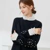 Ruffle Front Tie Solid White Fake Collar for Women Stand Detachable Collar Fake Girls Vintage Lace Ladies False Blouse Collar