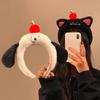 Cat Fluffy Plush Headband Puppy Ear Face Wash Headband Sweet Cartoon Headband  Daily