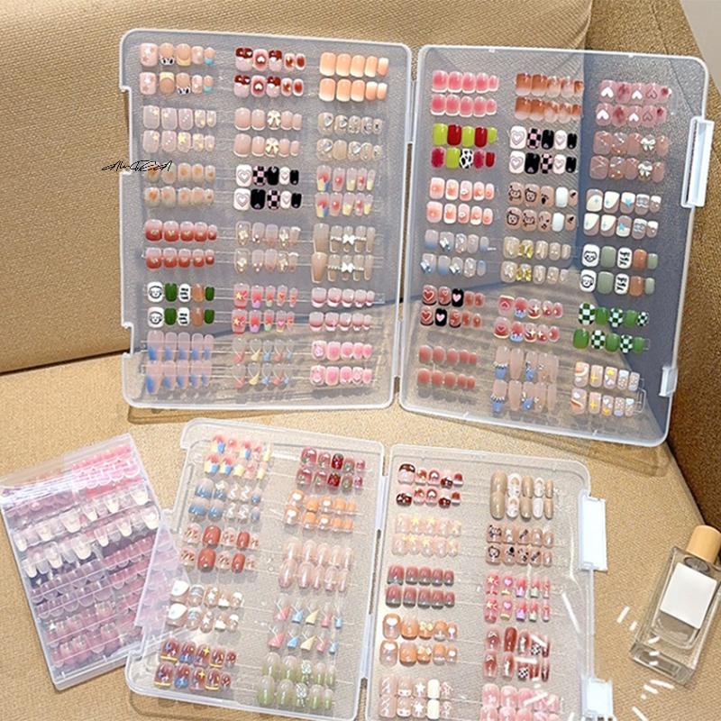 Large Capacity Fake Nail Tip Storage Box DIY Photo Prop Display Board Simple Organizer for Nail Art Accessories