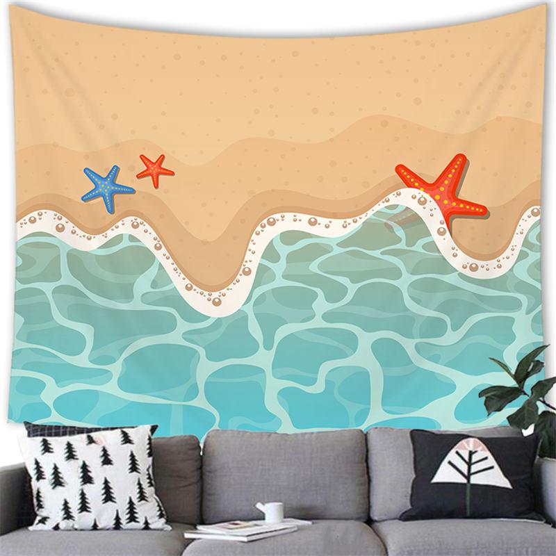 

Летний пляжный гобелен настенный мультяшный летний пляжный вечеринка дома спальня гостиная эстетизм Декор фон гобелен 95x75cm