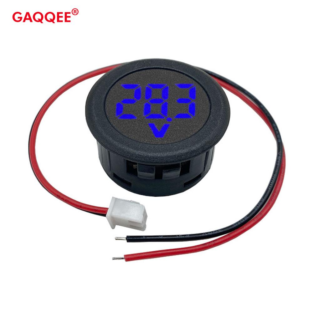

DC4-100V LED Display Circular Two-wire Automotive Voltmeter Digital Car Voltage Current Meter Volt Detector Tester Monitor Panel синій