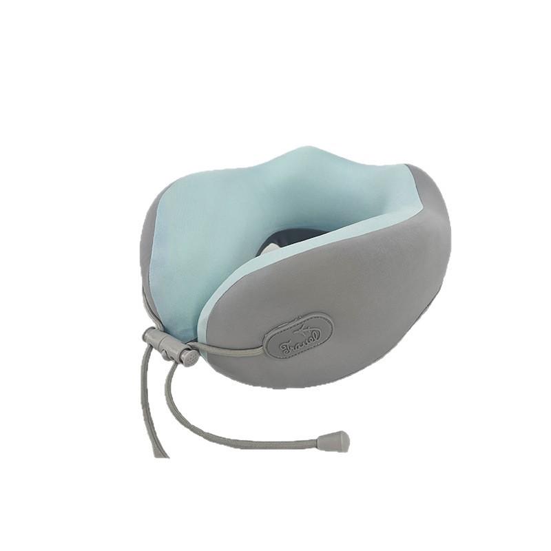 Oreiller de voyage en forme de U Mousse à mémoire de forme Support pour le cou Ergonomique Portable Pliable Doux Respirant pour Vol Bureau Sieste Camping Côté Couchage Lavable