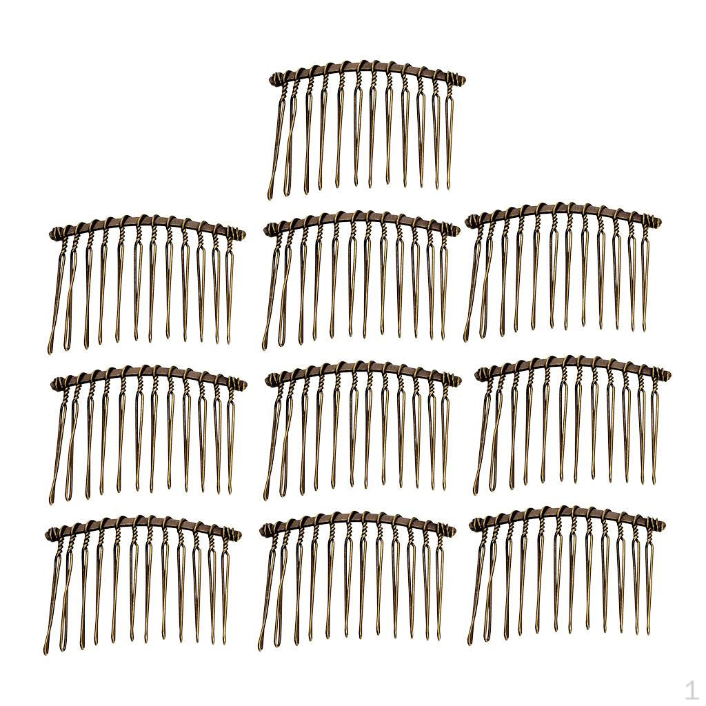 

10 простых расчесок для волос, боковой гребень для свадебного головного убора Bronze