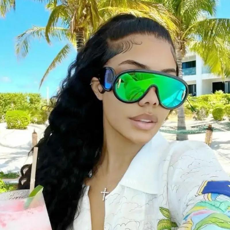 Y2K Vintage Oversized Pilot Sunglasses UV400 Fashion Mirror Shades Trendy Punk Cool Sun Glasses For Women Men