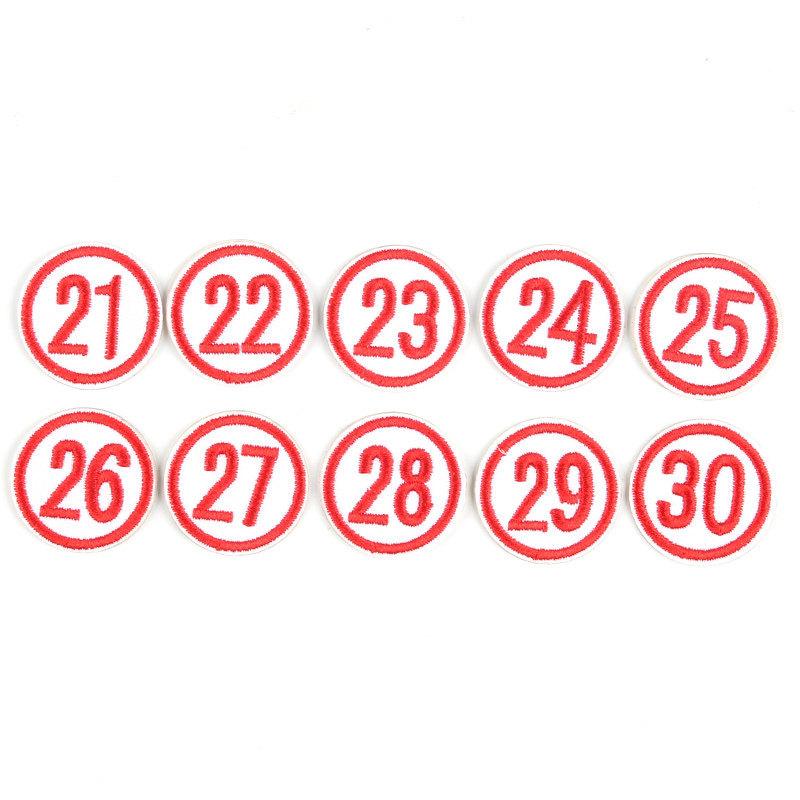 Digitaler Stoffaufkleber Zahlenaufnäher Kindergarten Schulmarke Markierung Wärmeübertragungsaufkleber Kleidung Hosen Löcher Stickerei-Aufkleber Klein
