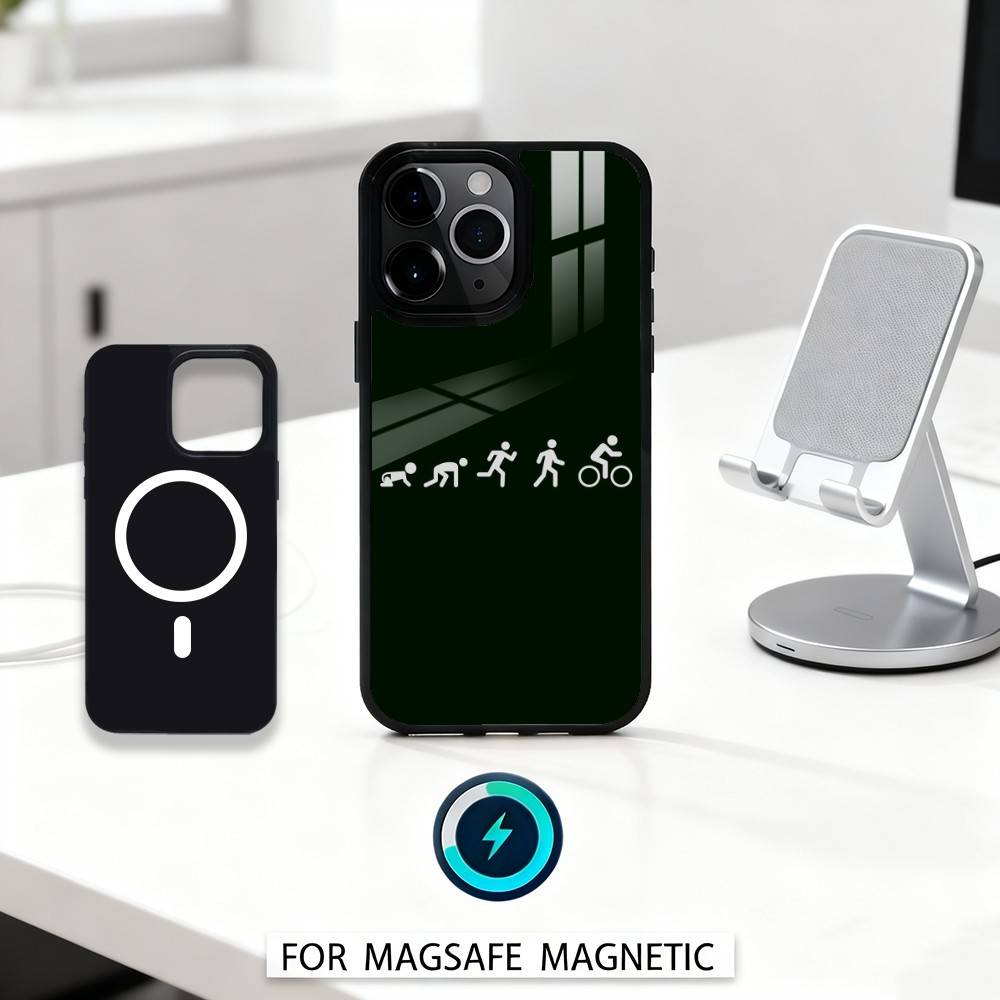 Swim Bike Run Triathlon Phone Case For iPhone 17,16,15,14,13,12,Pro,Max For Magsafe Magnetic Wireless Charging iPhone11