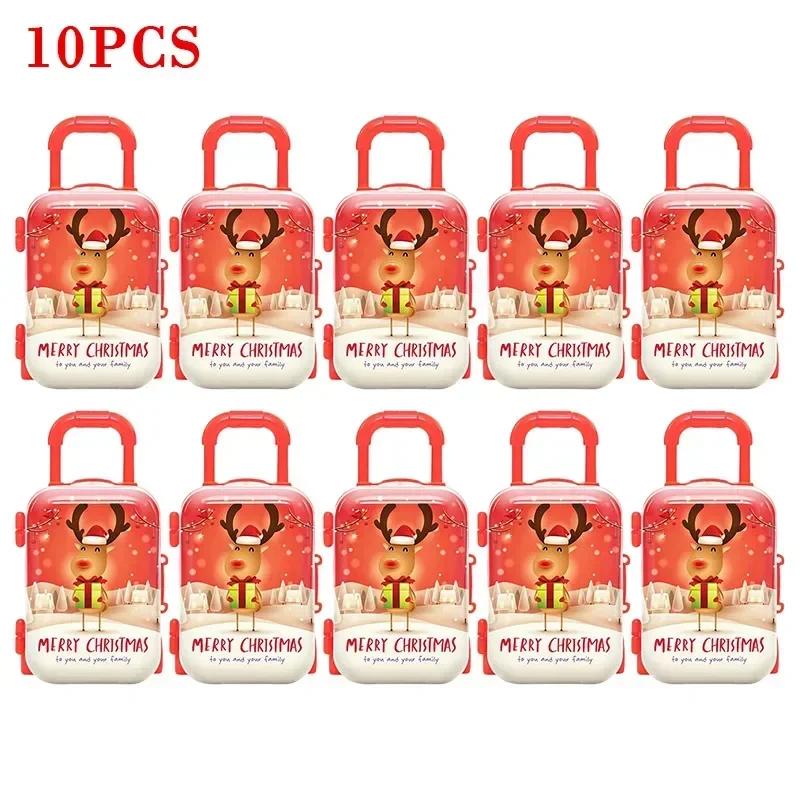 2025 Nowa Walizka Podróżna dla Lalki Mini Rozmiar Bagaż Podręczny Walizka na Kółkach Symulacja Bagażu Akcesoria dla Lalki Pudełko na Cukierki Świąteczne Plastik