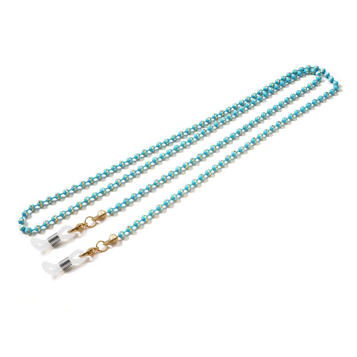 

Neck Women Matte Bead Non-slip Fashion Mask Cord Holders Glasses Chain Metal Mask Rope Copper светло-синий