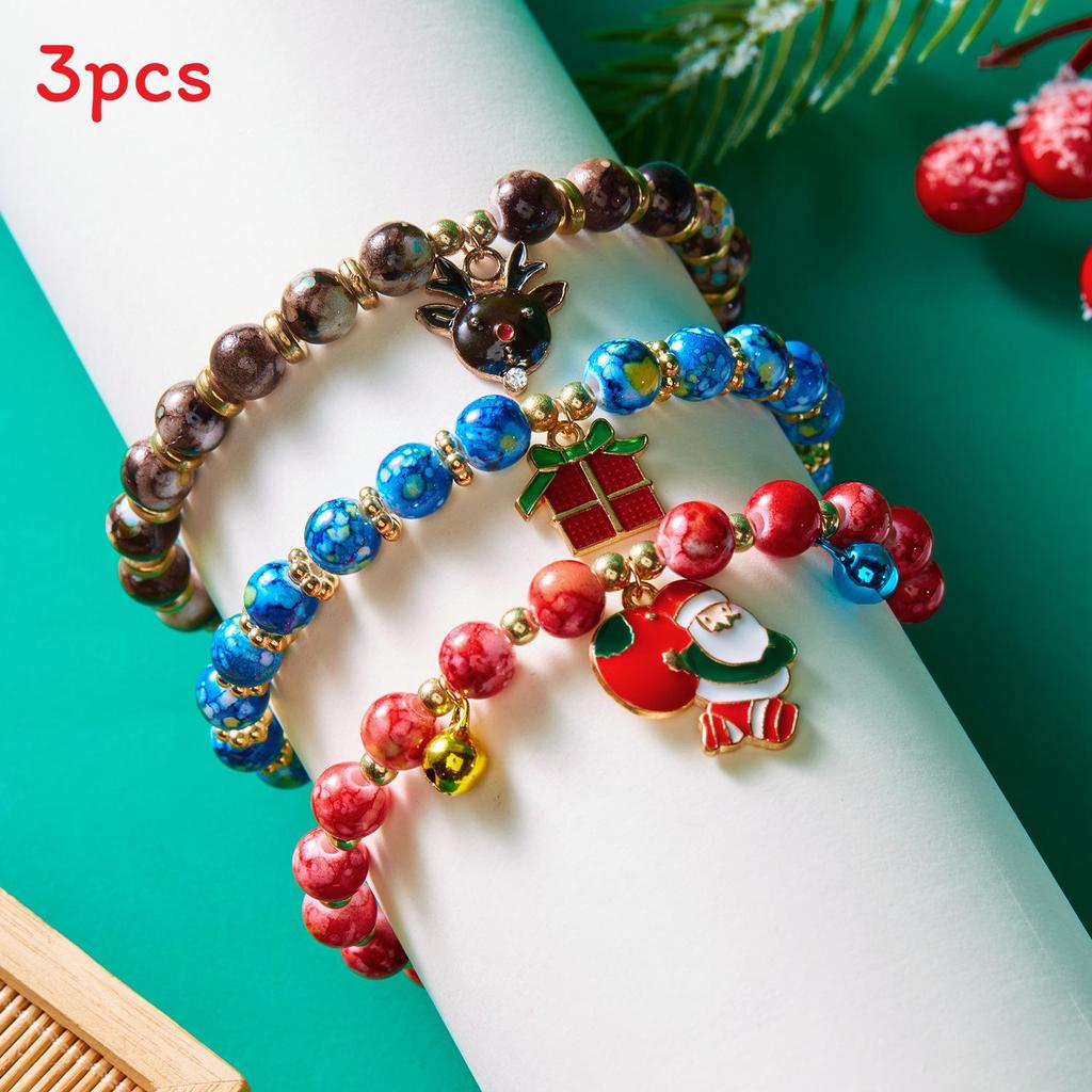 

Праздничный тематический сплавной набор ручных украшений-трио для женщин, подарок для празднования Рождества красный