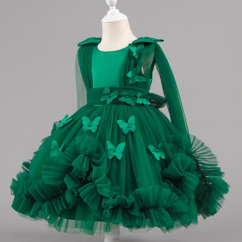 Little Girls Puffy Tulle Princess Dress For Birthday Wedding Stage Performance