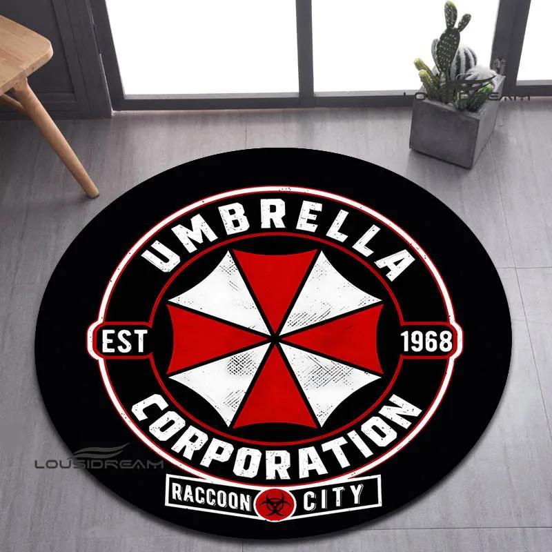 R-Resident Evil Umbrella Printed Round Carpet Living Room Bedroom Beautiful Carpet Non -slip Door Pad Floor Mats Birthday Gift