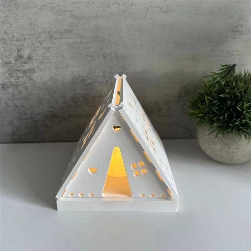 Good-Candle Holder Molds Silicone Hollow Stars And Moon House Decor Silicone Mold Camping Tent Candlestick Mold Aromatherapy