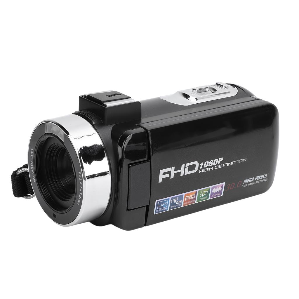 Video Camera 3 Inch TFT Rotation Screen 1080P 30MP 18X Digital Zoom Camcorder with Fill Light USB Fo